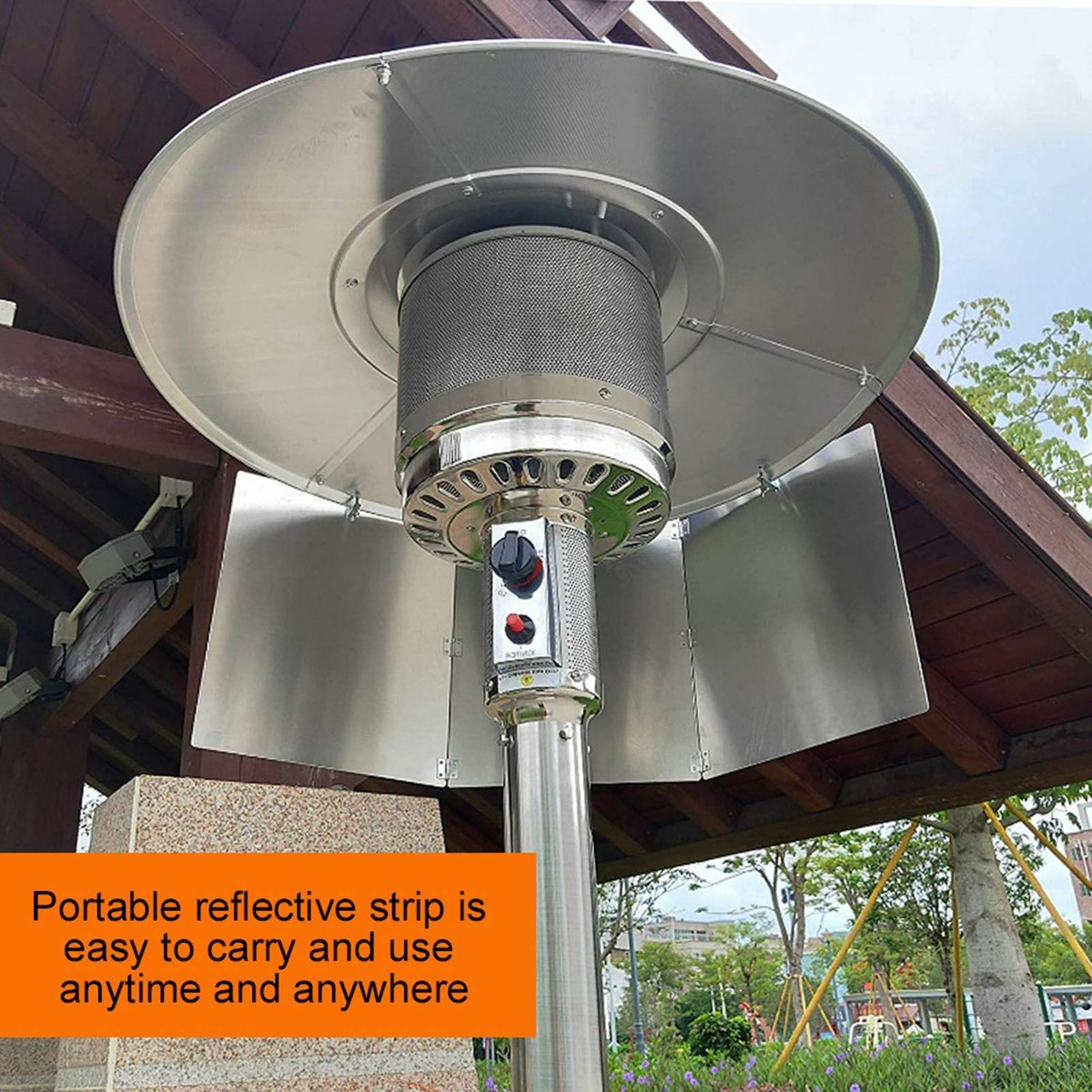 3Pcs Patio Heater Reflector Aluminum Outdoor Hood Propane Natural Gas  Folding | eBay