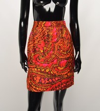 Vintage Givenchy Boutiques Paisley Multicolor Silk Mini Skirt Size XS-S 