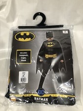 NEW BATMAN CHILD HALLOWEEN COSTUME Medium 8-10 JUMPSUIT, CAPE  MASK