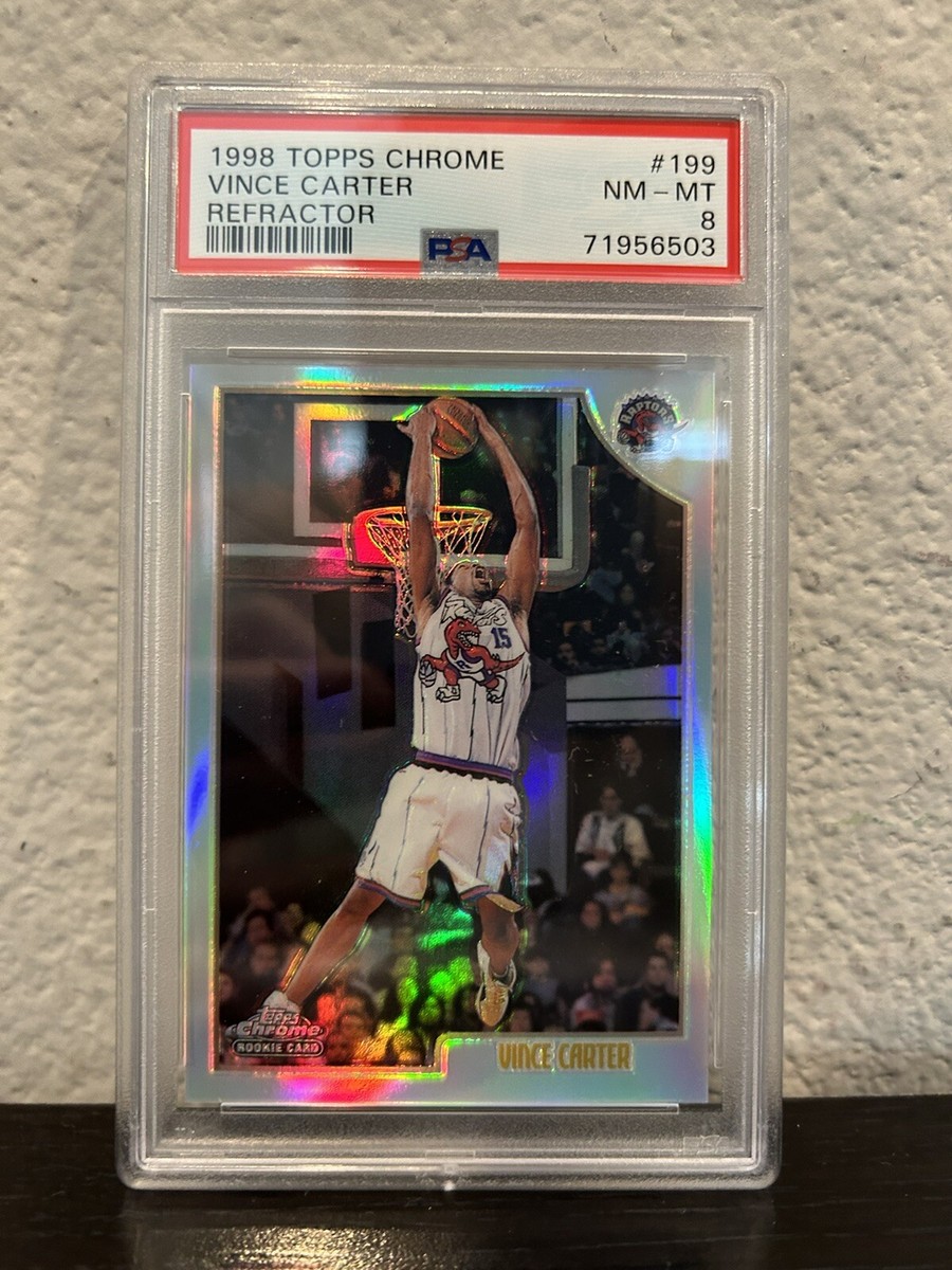 ビンスカーター NBAカード1998-99 Topps Chrome PSA8 VINCE CARTER PSA 8 1998 TOPPS CHROME BASKETBALL #199 ROOKIE