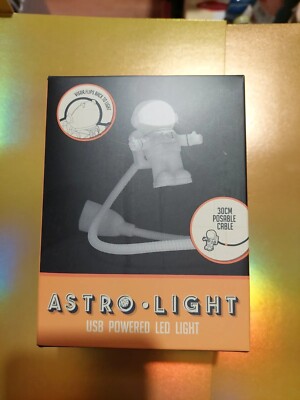 Astro Light Space Man USB Powered LED Light 30cm Posable Cable - Visor Flips