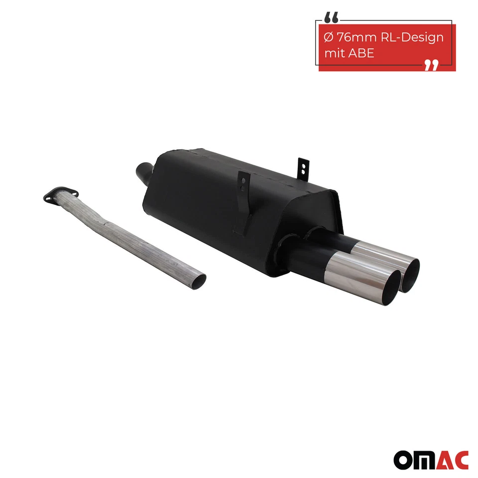 Novus Sportauspuff für BMW 3er E36 320 / 323 2x76mm RL-Design  mit ABE - Bild 2 von 4