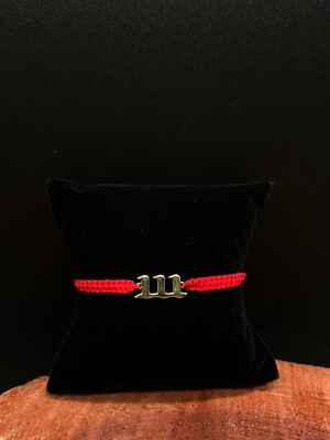 Stainless Steel 111 Angel number red Cord Bracelet