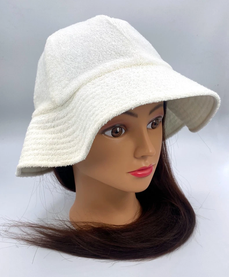 Hecho a mano UNISEX Sombrero de cubo de algodón de rizo para niños — Edad 8-10 — Totalmente nuevo/Nunca usado Foto 2 de 3