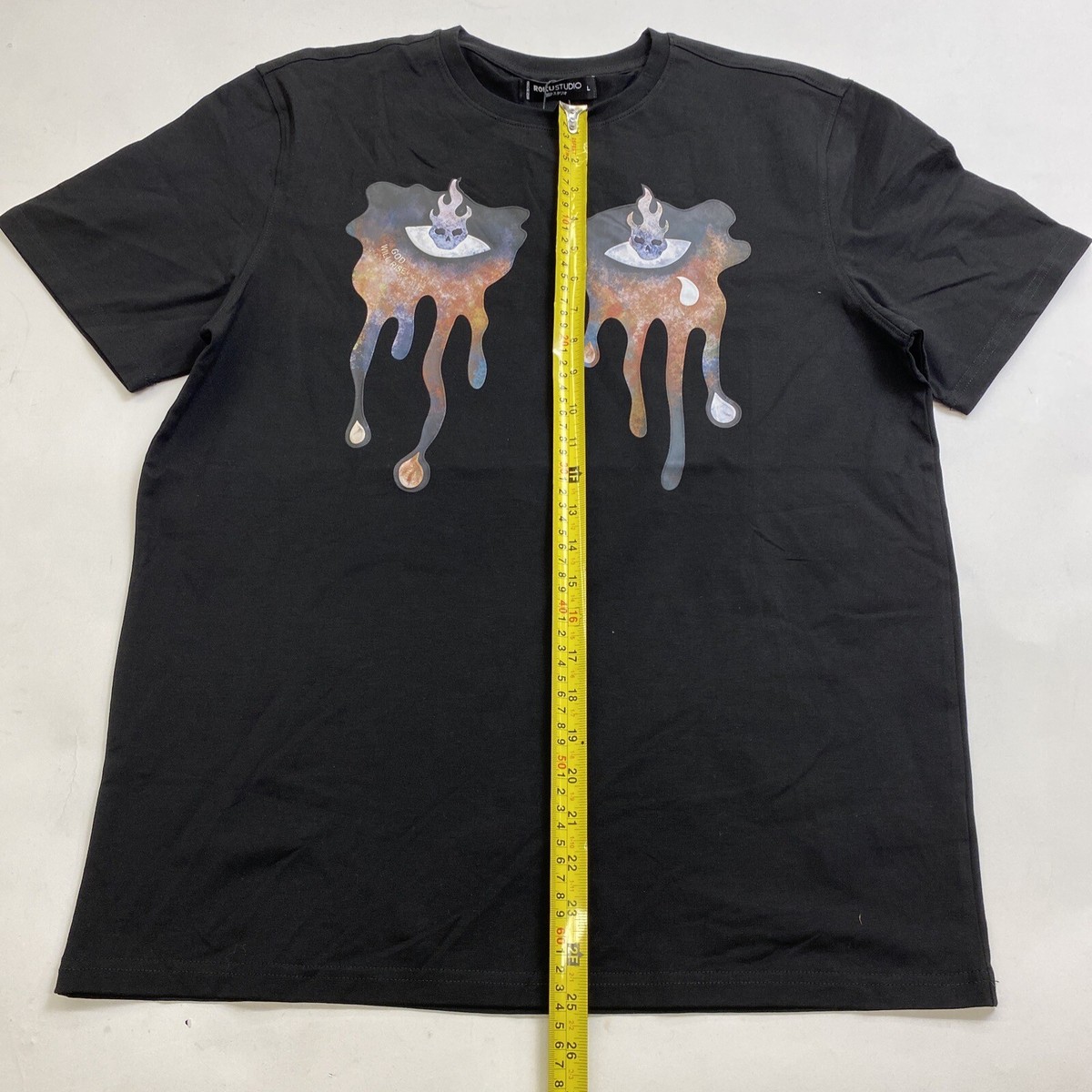 新品未使用roku 6 ＜KURO＞FLOWER ROUND SHAPE TEE KURO＞FLOWER ROUND SHAPE TEE/Tシャツ