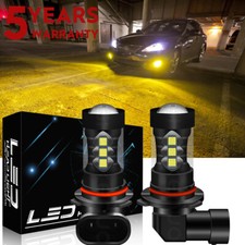2x New 9005hb3 3000k Golden Yellow High Power Cob Led Fog Lights Driving Bulbs