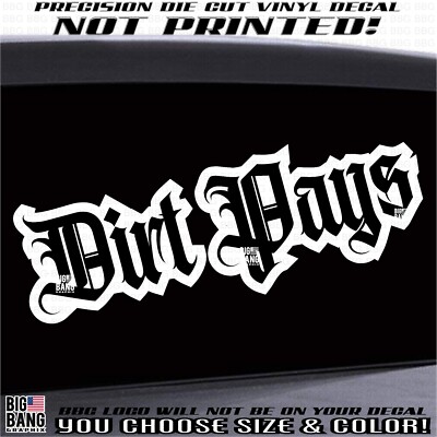 Trucker Vinyl Decal Sticker SUV Truck Window Dirty Hands Hard Work Semi Rig USA