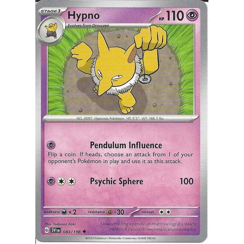 083/198 Hypno : Uncommon : Scarlet & Violet Pokemon Trading Card Game
