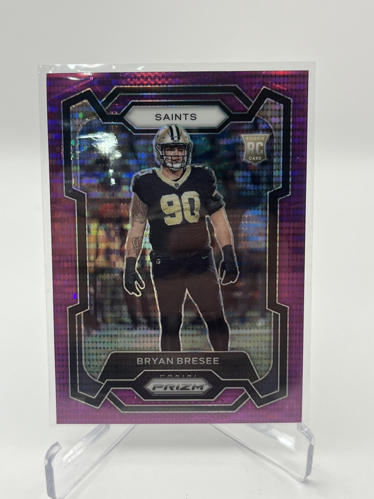 Bryan Bresee 2023 Panini Prizm Rookies Purple Pulsar Prizm #372 Rookie RC Saints