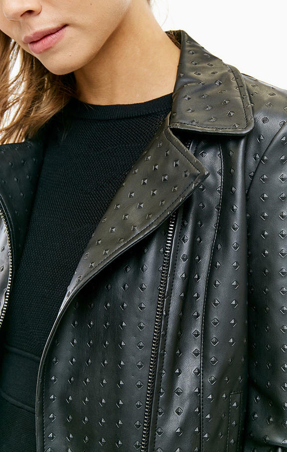 Armani Exchange Women's Eco-Leather Jacket 6ZYB54 YNEJZ 1200 Black image 2