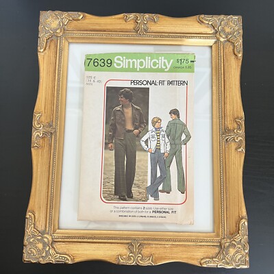 Vintage 1970s Simplicity 7639 Men s Jacket + Pants Sewing Pattern 38 40 UNCUT