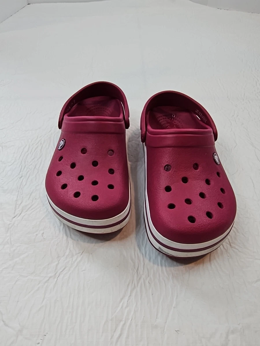 Crocs burgundy white sale