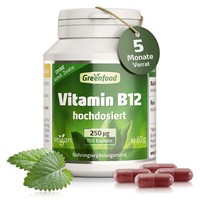 Vitamin B12 (Methylcobalamin), 250 µG, Hochdosiert, 150 Kapseln – Vegan
