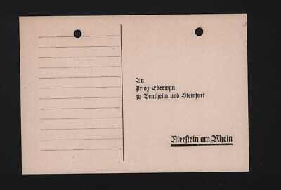 NIERSTEIN, Postkarte 1930, Prinz Eberwyn zu Bentheim und Steinfurt Sekt