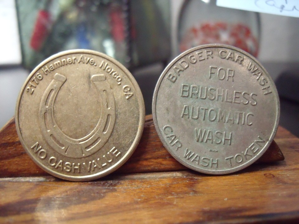 BADGER Car Wash Token ( Wisconsin) & Norco Car & Truck Wash Norco, Cal