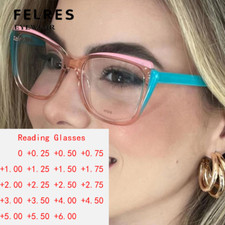 Women TR90 Blue Light Blocking Reading Glasses Cat Eye Clear Lens Retro Glasses