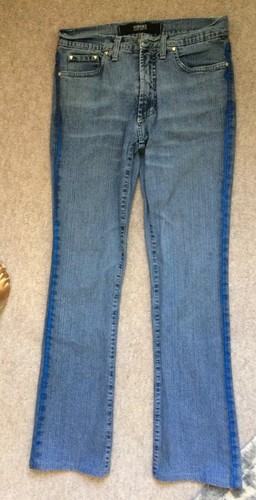 VERSACE JEANS COUTURE JEANS,DENIM TROUSERS W27, FUNKY BLUE GLITTER SIDES,  sport | eBay