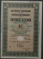 Bayerische Vereinsbank Hypothekenpfandbrief Ser. 30 4 % 1942  500 RM