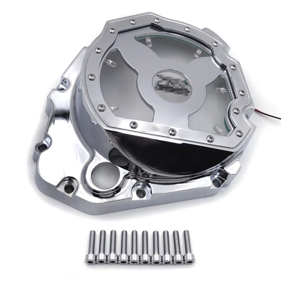 Cubierta de embrague de motor LED roja cromada para Suzuki GSXR 600 750 1000 GSX-R 2001-2005 Foto 4 de 4