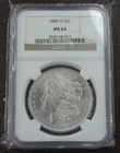 1884-O Morgan Silver Dollar NGC MS 64 US Mint Coin 90% BU