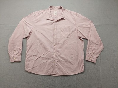Gap Men Dress Shirt XXL Pink Long Sleeve Button Up Collared Chest Pocket Office