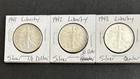 1941 1942 1943 Walking Liberty Half Dollar 3 Nice VG Condition 90% silver.