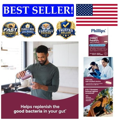 Phillips Colon Health Probiotic Capsules - 4-in-1 Digestive Defense, 60 Count