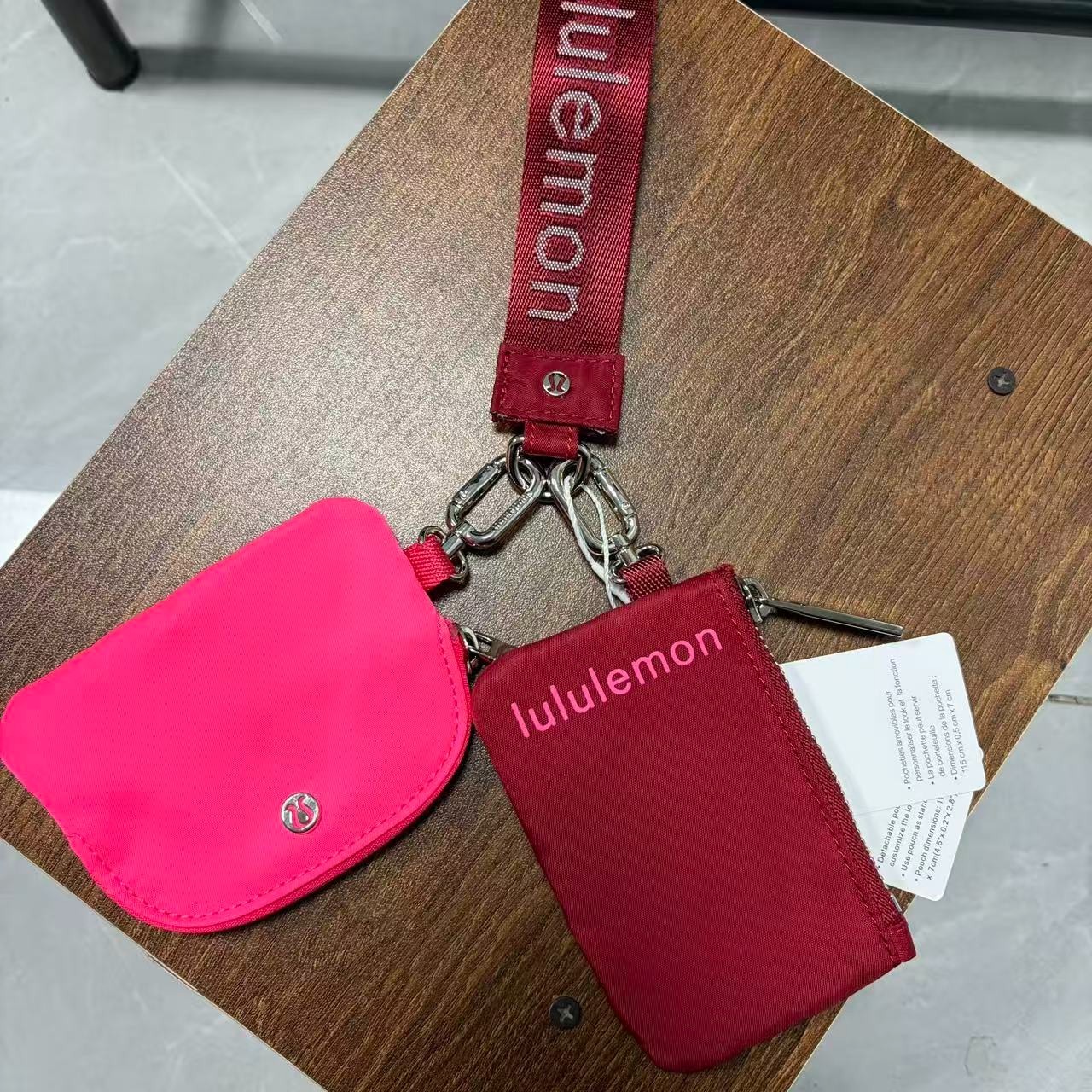 🩷Lululemon Dual Pouch Wristlet Wordmark keychain wallet Women
