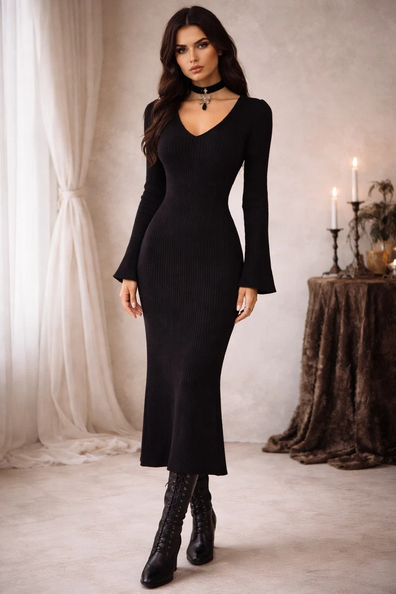 open lace back dress Short Sleeve Rib Flare Sweater Dress – Elie Tahari main image 0