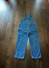 VTG Key Denim Overalls Mens 44x30 Blue Jean Bib Carpenter Workwear Utility Farm