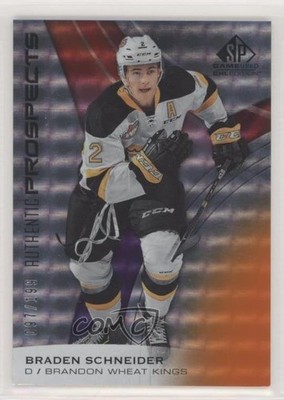 2019 Upper Deck SP Game Used CHL Edition Orange 97/199 Braden Schneider #43 y1g