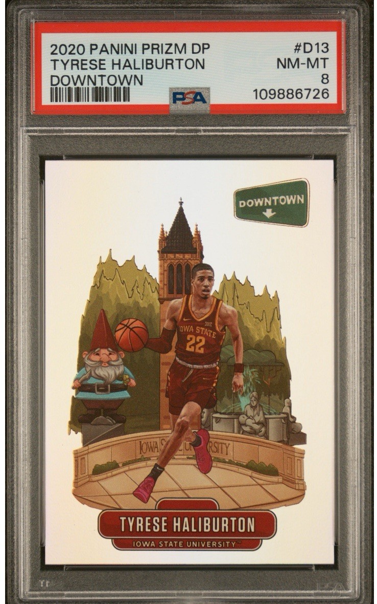 2020-21 Panini Prizm Draft Picks - Downtown Tyrese Haliburton #D-13 (RC) PSA 8