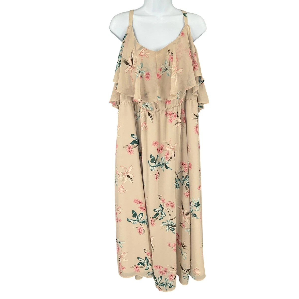 slim fit dress slacks Moment Of Beauty Lace Up Floral Maxi Dress