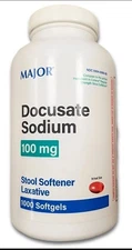 Major Stool Softener Docusate Sodium 100MG Softgels 1000ct
