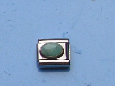 Original Nomination  Modul ++ SAMT GRÜNER STEIN oval ++  guter  Zustand