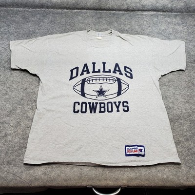Vtg Champion T-Shirt Men's Size 2XL Gray Dallas Cowboys Football Star NFL Pro