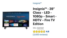 INSIGNIA NS-39DF510NA19 39” television Smart HDTV