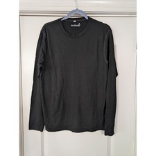 Smartwool Merino Wool Long Sleeve Base Layer Top Black Mens Large outdoor
