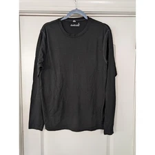 Smartwool Merino Wool Long Sleeve Base Layer Top Black Mens Large outdoor