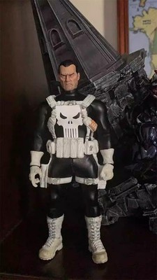 The Punisher 1/12 Jumpsuits Cosplay Custome Set Black For 6in Male Body Figure