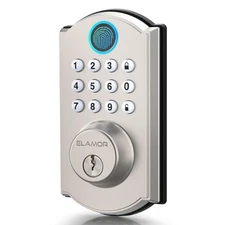 ELAMOR Fingerprint Door Lock - Keyless Entry Door Lock - Smart Locks for Front D