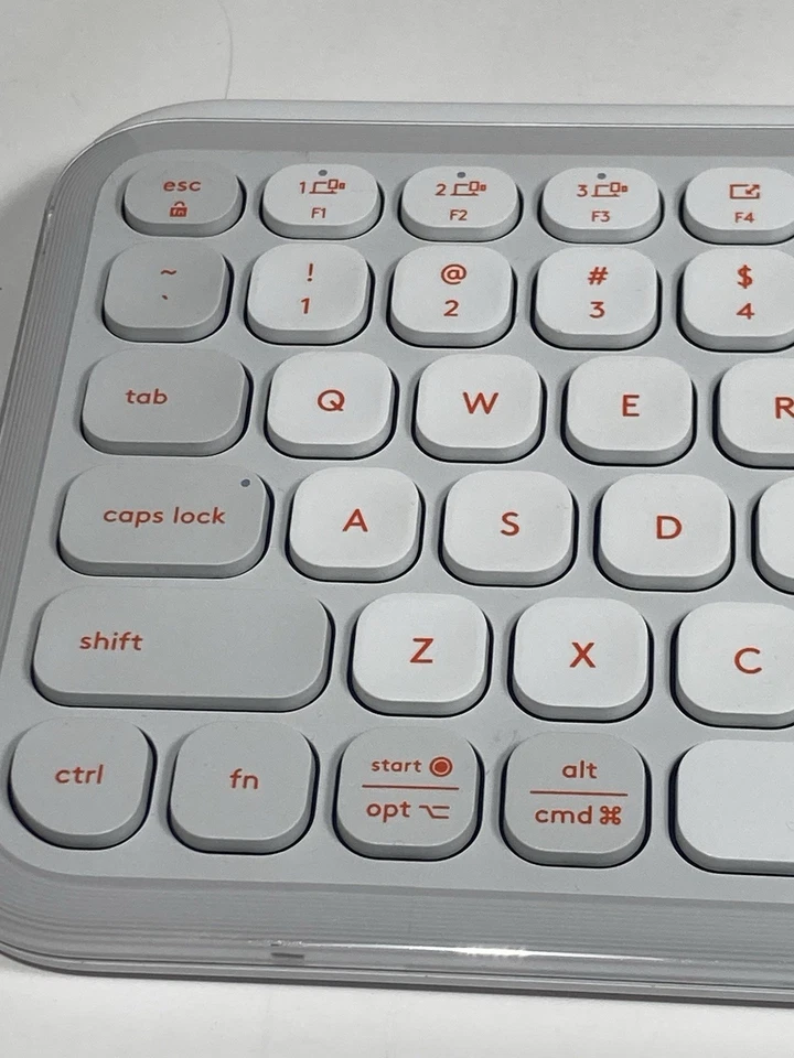 Logitech Pop Icon Keys Wireless Keyboard Off White And Orange W/dongle - Image 2 of 4