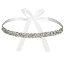 Bridal Belt 2cm Wide Sparkly Crystal Rhinestone Wedding Dress Belt Pure White
