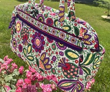 Vera Bradley Retired Viva La Vera Large Floral Cotton Diaper / Weekender Bag