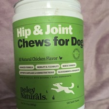 Deley Naturals Hip Joint Soft Chews Dog Supplement Chicken Flavor 120ct