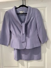 Maggy London 100 Silk 2-Piece Sz 6 Skirt Suit Purple Lined MOB Formal