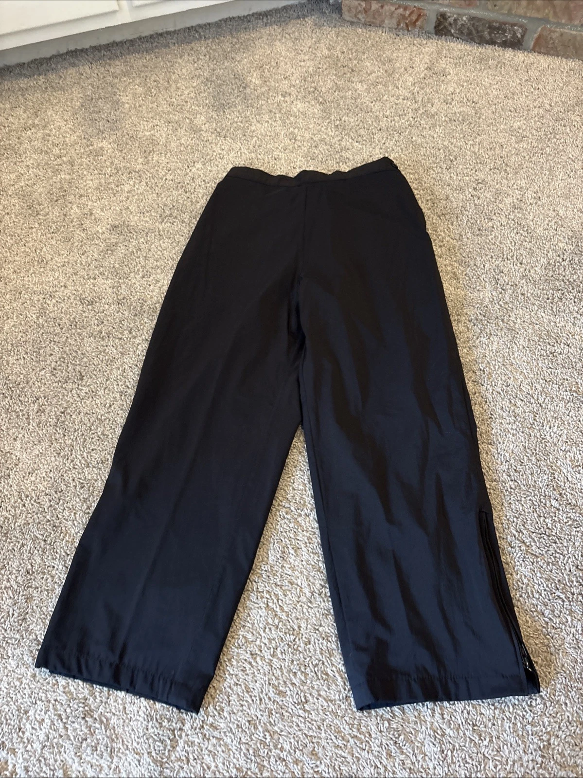 VINTAGE Forresters Pants Men Medium Black Rain Wind Goretex Elastic Waist Loose