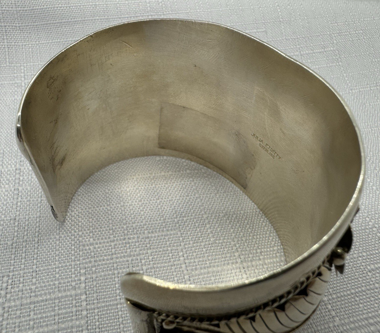 Julia Etsitty Signed Sterling Silver Cuff Bracele… - image 6