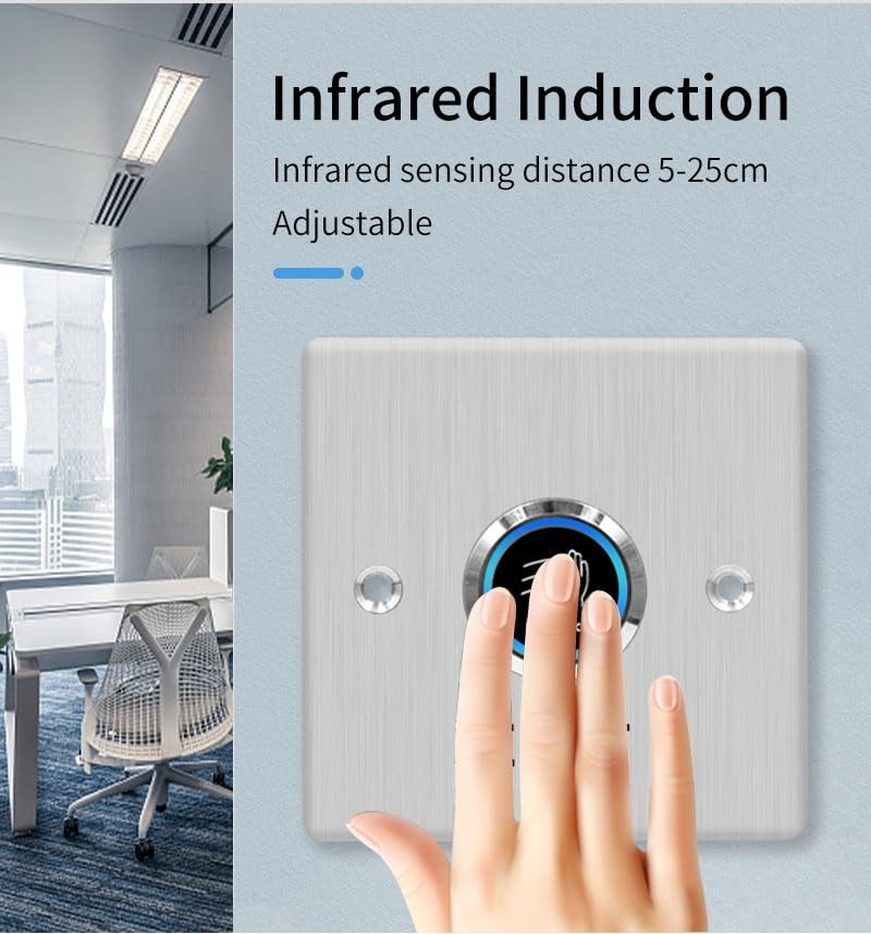 Infrared Sensor Touchless Door Switch NO NC Stainless Steel for Access Control