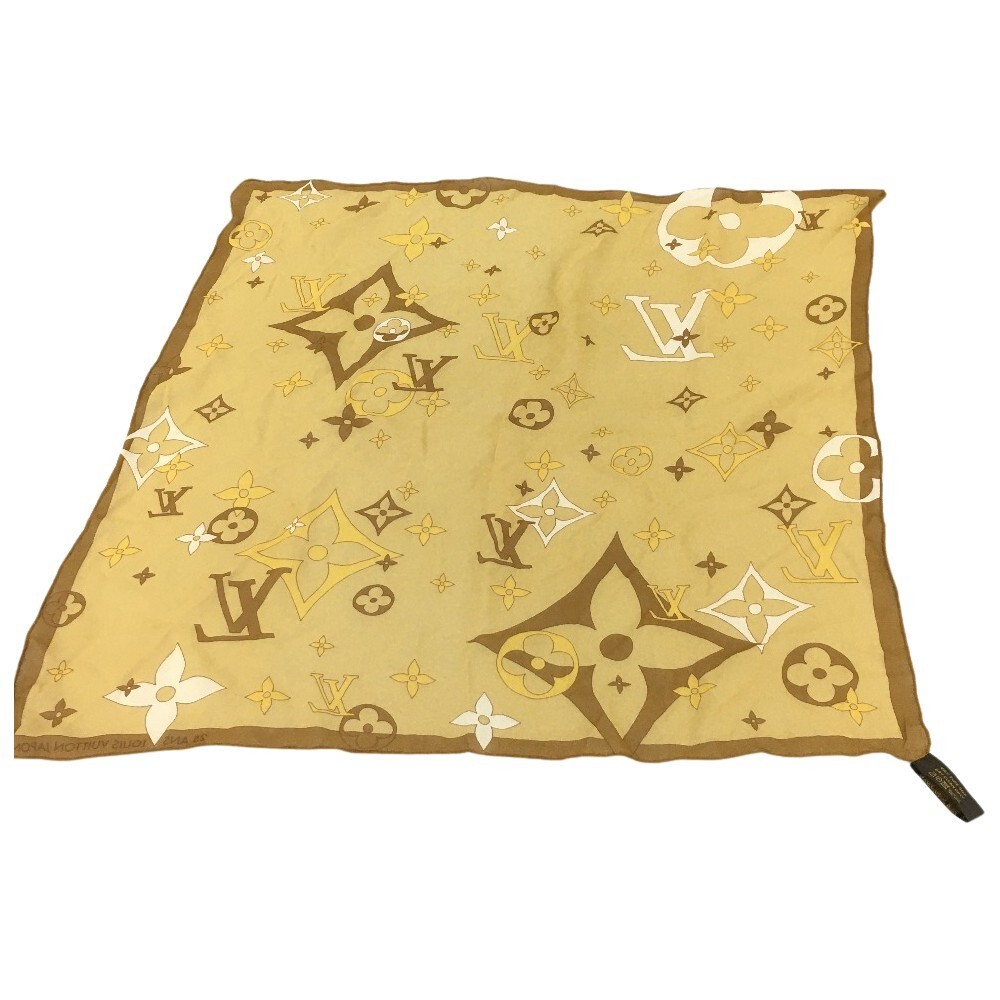 Louis Vuitton Monogram Beige Scarf Preowned Womens Luxury Fashion Accessory